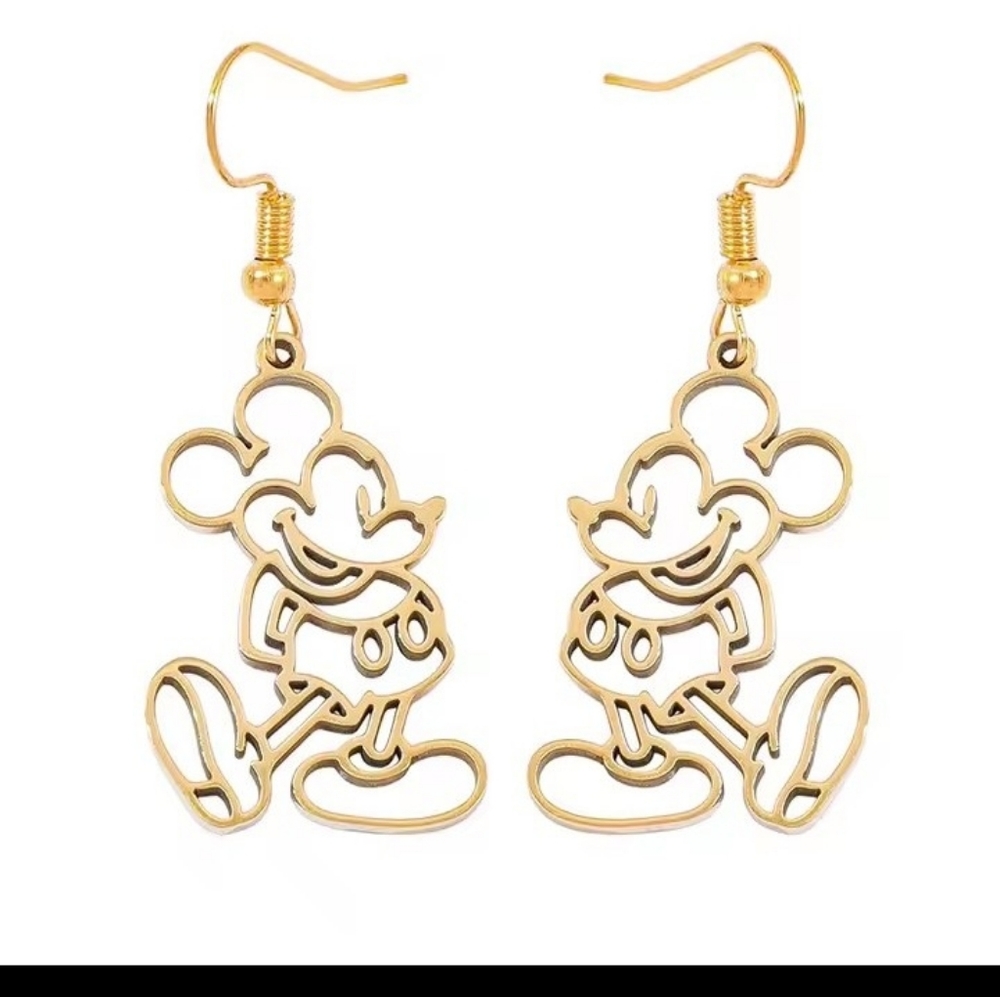 Gold Mickey Mouse‎ Earrings f71